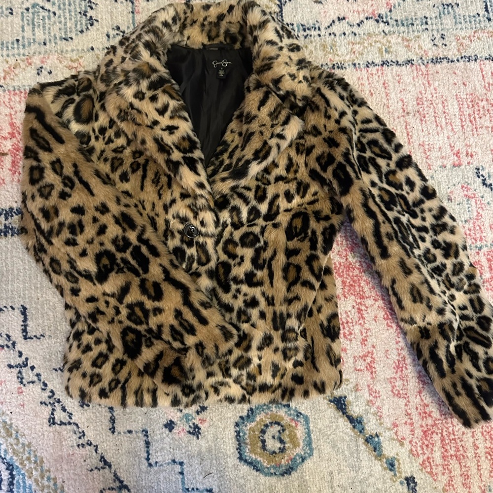 Jessica Simpson animal print jacket